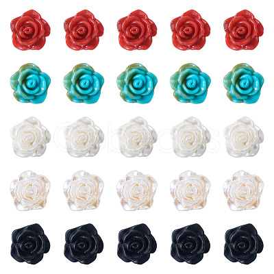 40Pcs 5 Colors 1-Hole Plastic Buttons FIND-TA0008-23-1