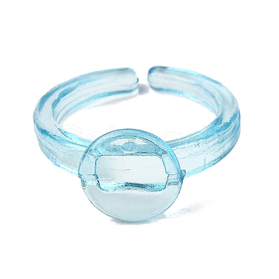 Children's Transparent Plastic Open Cuff Ring Components KY-C022-01-1