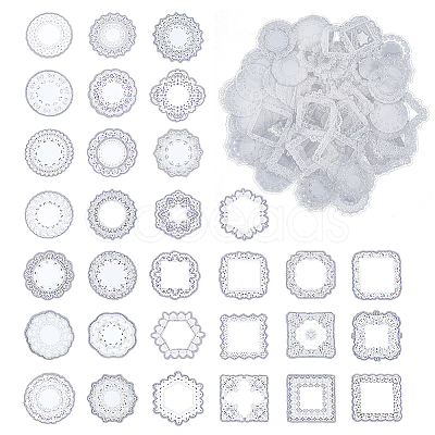 6 Bags 2 Styles PET Waterproof Lace Decorative Stickers STIC-SC0001-02C-1