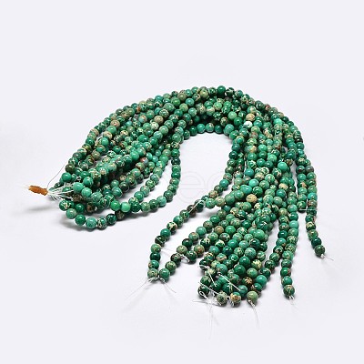 Natural Imperial Jasper Beads Strands G-I122-8mm-05-1