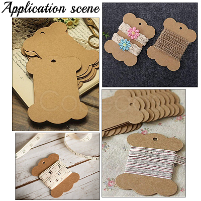 80Pcs Bone Shape Paper Thread Winding Boards SENE-SC0001-09B-1
