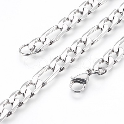 Tarnish Resistant 304 Stainless Steel Figaro Chain Bracelets BJEW-P236-20P-1