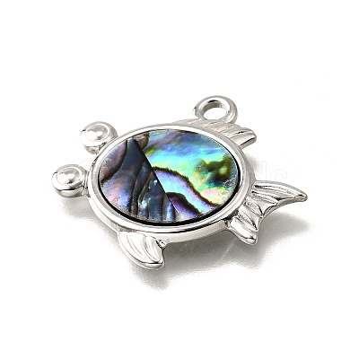304 Stainless Steel Pave Natural Paua Shell Pendants STAS-C122-21E-01P-1