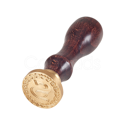 DIY Letter Scrapbook Brass Wax Seal Stamps and Wood Handle AJEW-P068-B02-1
