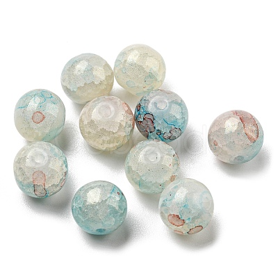 Transparent Crackle Glass Beads GLAA-D012-02C-1
