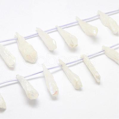 Electroplated Natural Quartz Crystal Beads Strands G-G890-A-01-1