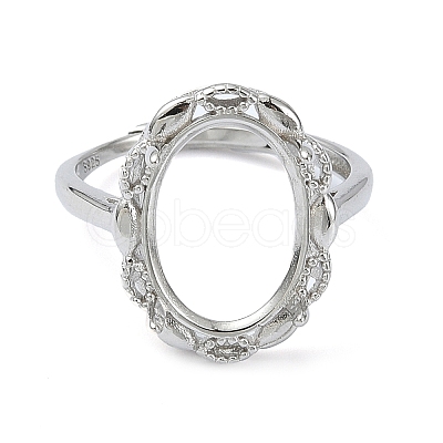 Adjustable 925 Sterling Silver Ring Components STER-K179-09P-1