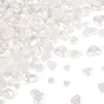 220Pcs 9 Styles ABS Plastic Imitation Pearl Beads KY-TA0001-51-1