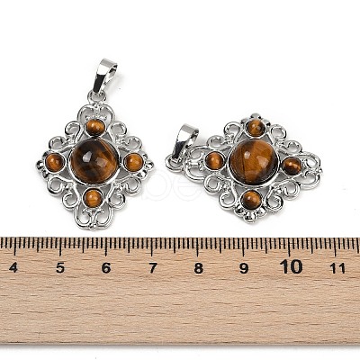 Natural Tiger Eye Pendants G-Z077-01P-13-1