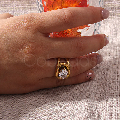 Stainless Steel & Cubic Zirconia Finger Rings FS-WG8A7D9-01-1