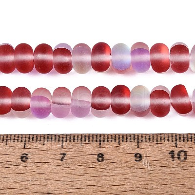 Frosted Transparent Glass Beads Strands FGLA-M002-01A-1