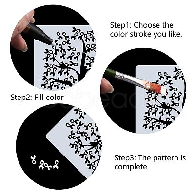 PET Plastic Drawing Painting Stencils Templates DIY-WH0244-099-1