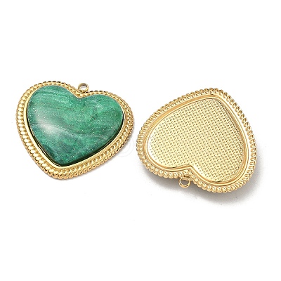 304 Stainless Steel Resin Pendants STAS-C174-19G-04-1