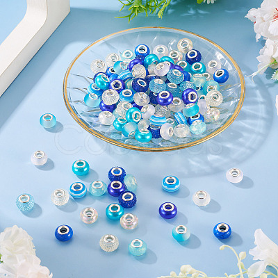 120Pcs 12 Colors Imitation Pearl Style Resin European Beads RPDL-TA0001-11-1