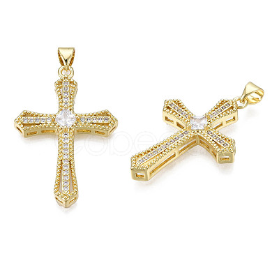 Brass Micro Pave Cubic Zirconia Pendants KK-N227-86A-1