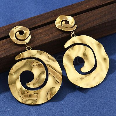 304 Stainless Steel Dangle Stud Earrings for Women EJEW-K268-13C-G-1