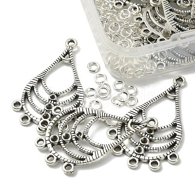 20Pcs Tibetan Style Alloy Rhinestone Connector Settings FIND-YW0003-27-1