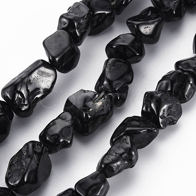 Natural Black Spinel Beads Strands G-Q948-36-1