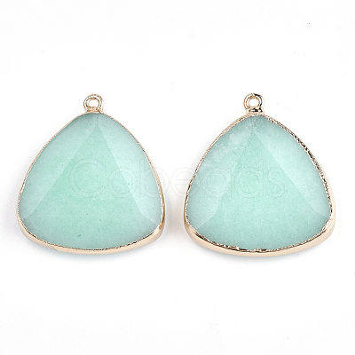 Electroplate Natural Amazonite Pendants X-G-S344-14E-1