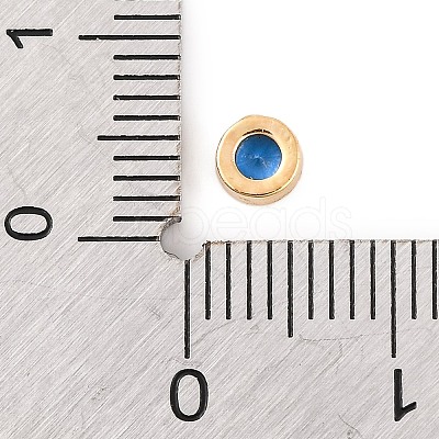 Rack Plating Flat Round Brass Micro Pave Cubic Zirconia Cabochons KK-F874-03G-11-1