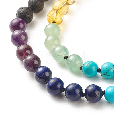 Gemstone Mala Beads Necklace NJEW-JN03814-1