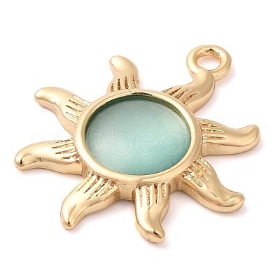 Brass with Glass Pendants KK-G503-40G-01-1