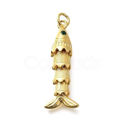 Brass Micro Pave Cubic Zirconia Pendants KK-R217-01G-09-1