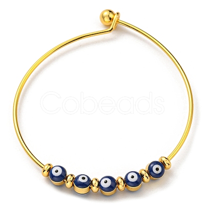 Evil Eye Enamel Beaded Bangles BJEW-G675-04G-1