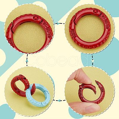 PandaHall Elite 24Pcs 12 Colors Zinc Alloy Spring Gate Rings FIND-PH0017-35-1