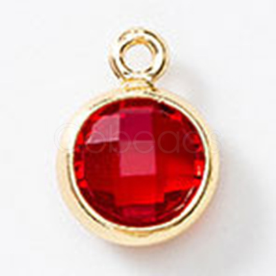Birthstone Brass K9 Glass Charms KK-H002-28G-01-1