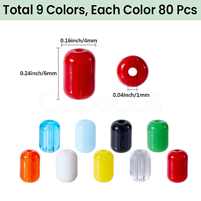 720Pcs 9 Colors Opaque Imitation Jade Glass Beads GLAA-SC0003-02-1