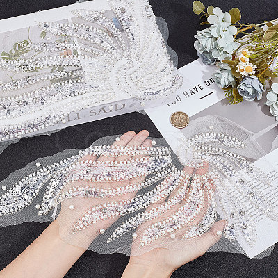 2Pcs 2 Styles Polyester Embroidery Sew on Appliques DIY-CY0001-02A-01-1