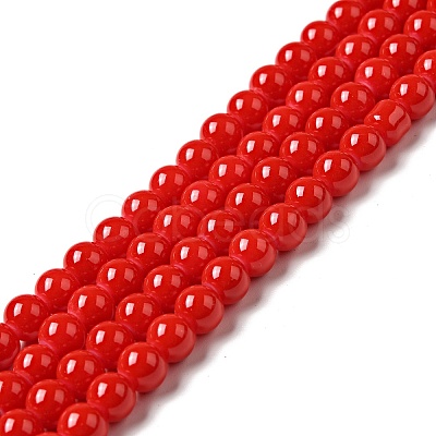 Painted Glass Bead Strands DGLA-S071-6mm-49-1