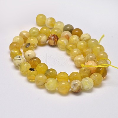 Natural Yellow Opal Round Bead Strands G-M296-02-6mm-1