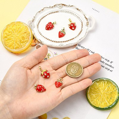 6Pcs 3 Styles Brass Enamel Pendants KK-CJ0004-14-1