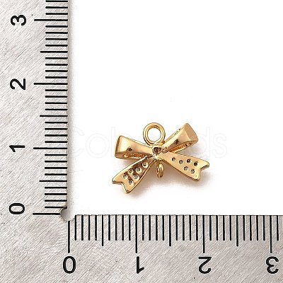 Brass Micro Pave Cubic Zirconia Bowknot Connector Charms KK-B152-09A-G-1