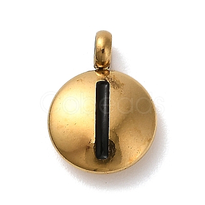 304 Stainless Steel Black Enamel Charms STAS-R009-01G-I-1