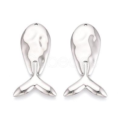 304 Stainless Steel Whale Big Pendants STAS-T069-16P-1