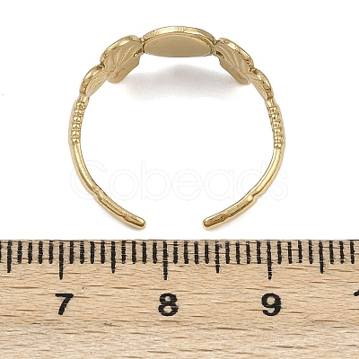 Flower 304 Stainless Steel Cuff Ring Components RJEW-D332-10G-1