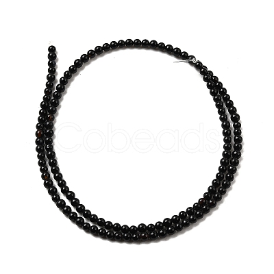 Natural Black Onyx Round Bead Strands G-A130-3mm-K04-1