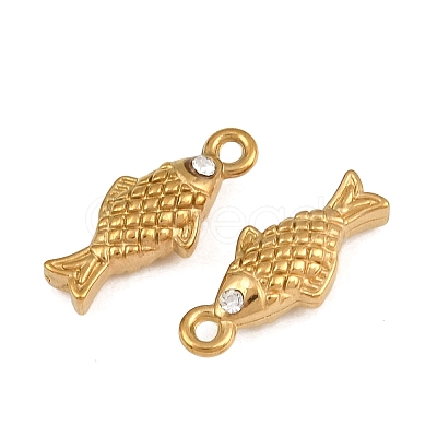 304 Stainless Steel with Crystal Rhinestone Charms RB-CBABFDA-11A-G-1