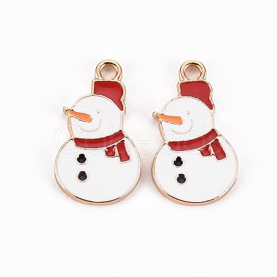 Golden Plated Alloy Enamel Pendants X-ENAM-T009-92-RS-1