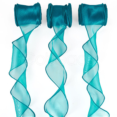 3 Rolls Polyester Organza Ribbons SRIB-TA0001-25-1