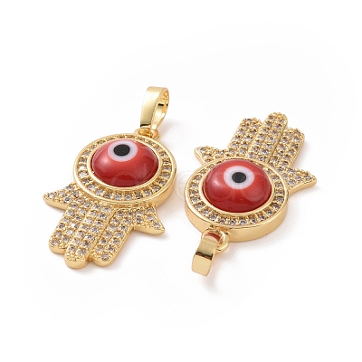 Brass Micro Pave Cubic Zirconia Pendants ZIRC-F136-03G-06-1