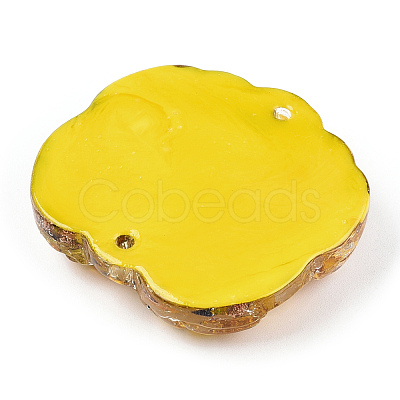 Handmade Gold Sand Lampwork Links Connectors LAMP-N024-07B-1