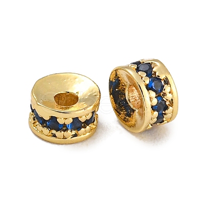 Rack Plating Brass Micro Pave Cubic Zirconia Beads KK-U030-29G-05-1