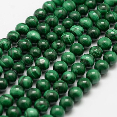 Natural Malachite Beads Strands G-F461-05-6mm-1