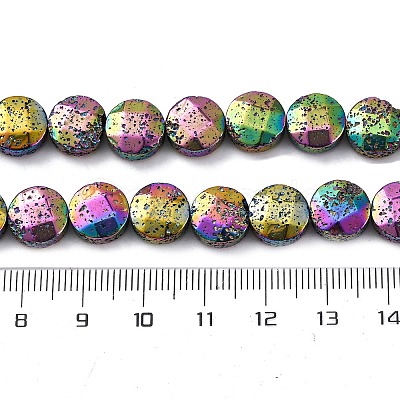 Electroplated Natural Lava Rock Beads Strands G-A256-F01-01J-1