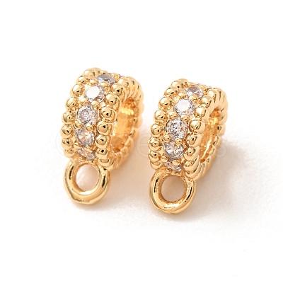 Brass Micro Pave Cubic Zirconia Tube Bails KK-F942-12G-1