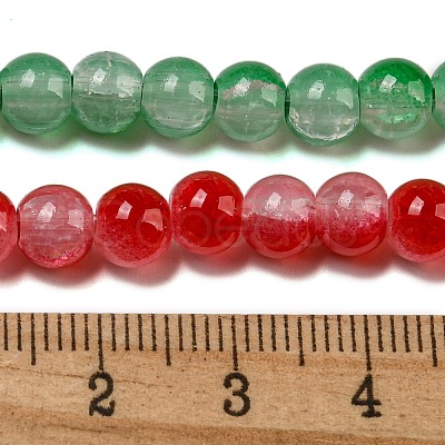 Crackle Baking Paint Imitation Jade Glass Beads Strands DGLA-T003-6mm-M-1